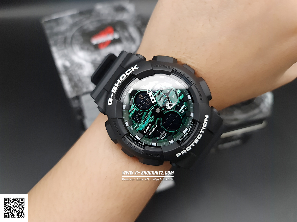 CASIO G-SHOCK นาฬิกาข้อมือ นาฬิกากันน้ำ นาฬิกาของแท้ ประกันศูนย์ CMG 1 ปี รุ่น GA-140MG-1A นาฬิกาสีดำ