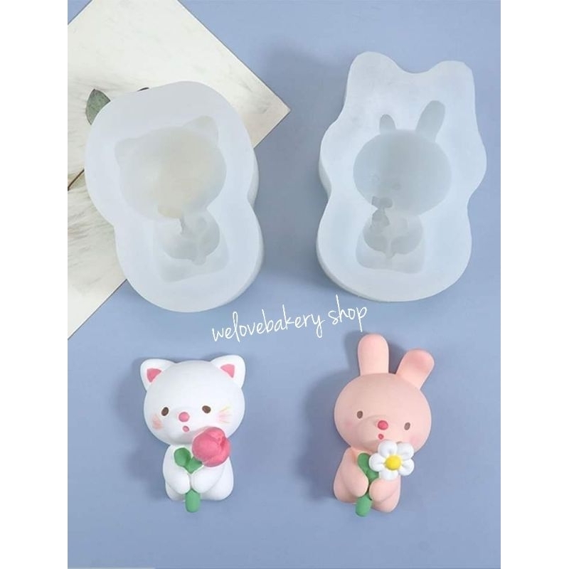 พิมพ์ซิลิโคนลายแมว กระต่าย(เลือกแบบ)
