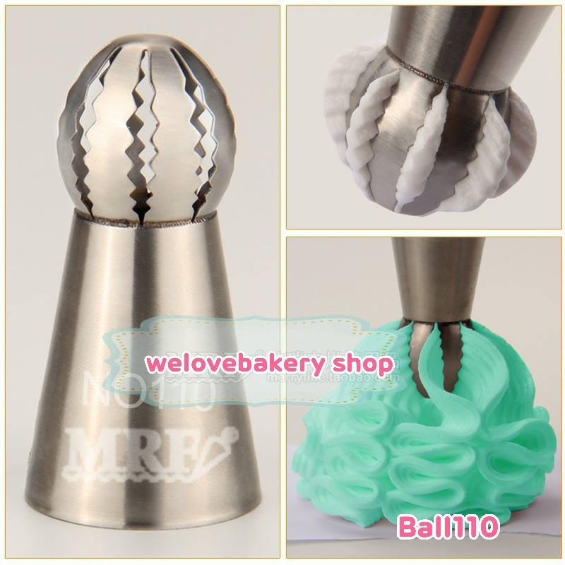 หัวบีบครีมเค้ก Russian ball tip เบอร์พิเศษ 110