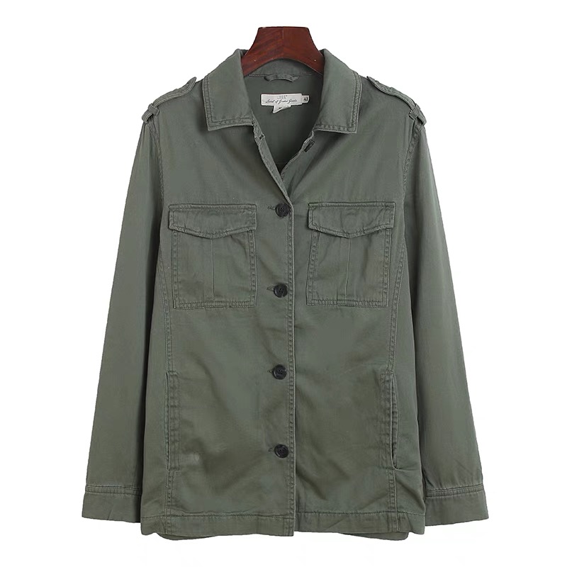 H&M เสื้อนอกเขียวทหาร เสื้อแจ็คเก็ต แนวทหาร แบรนด์H&M แพทเทิน สวย เท่ห์ มาก แบรนด์ In exteสำเนา สำเนา เขียว