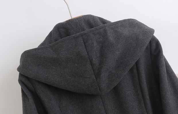 เสื้อโค้ท เสื้อกันหนาว โค้ทวูล แต่งฮู้ด แบรนด์ Stradivarius สำเนา สำเนา เทา/ดำ