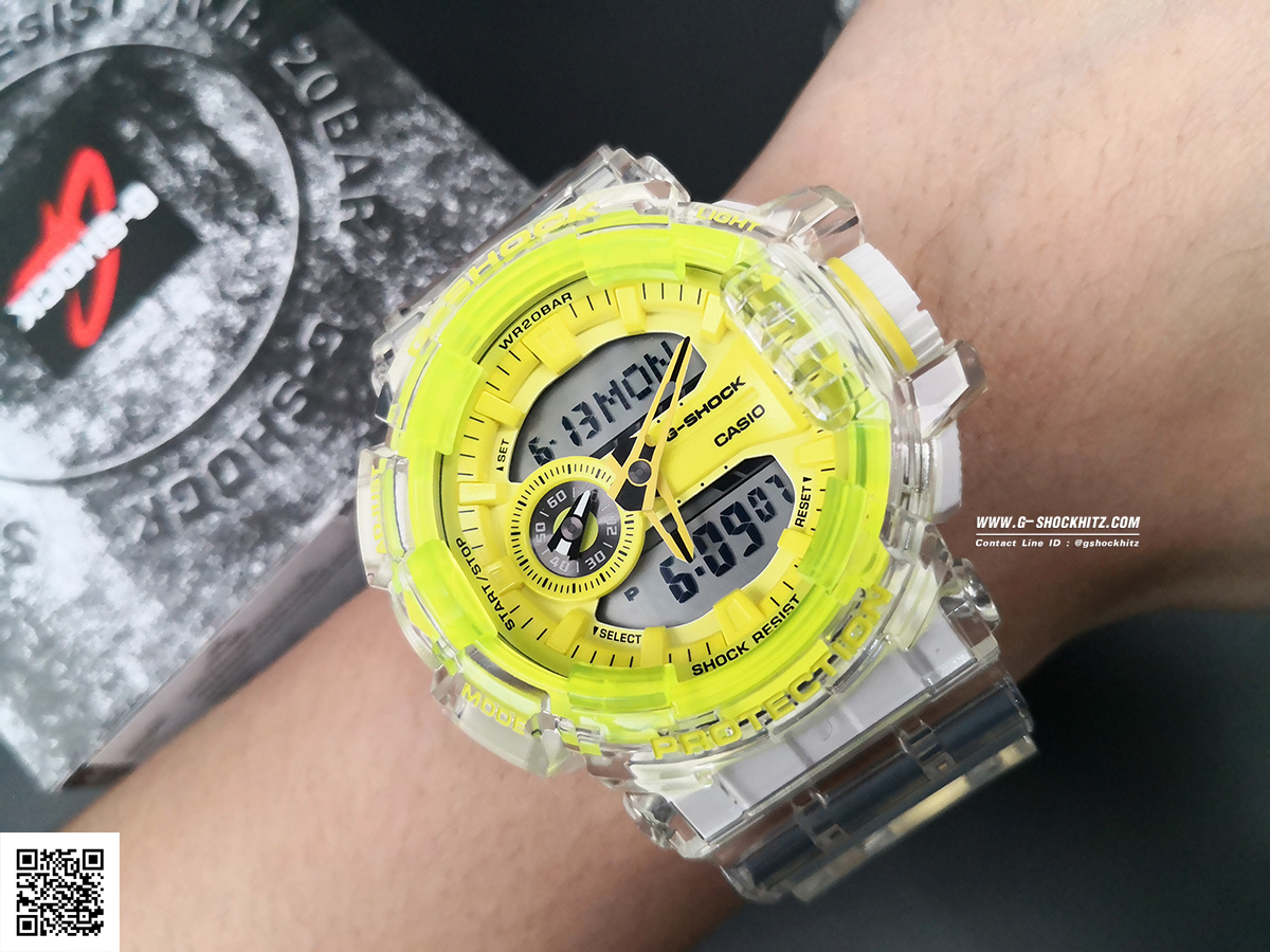 CASIO MID YEAR SALE G-SHOCK นาฬิกาข้อมือ นาฬิกากันน้ำ นาฬิกาของแท้ ประกันศูนย์ CMG 1 ปี รุ่น GA-400SK-1A9 นาฬิกาสีใส