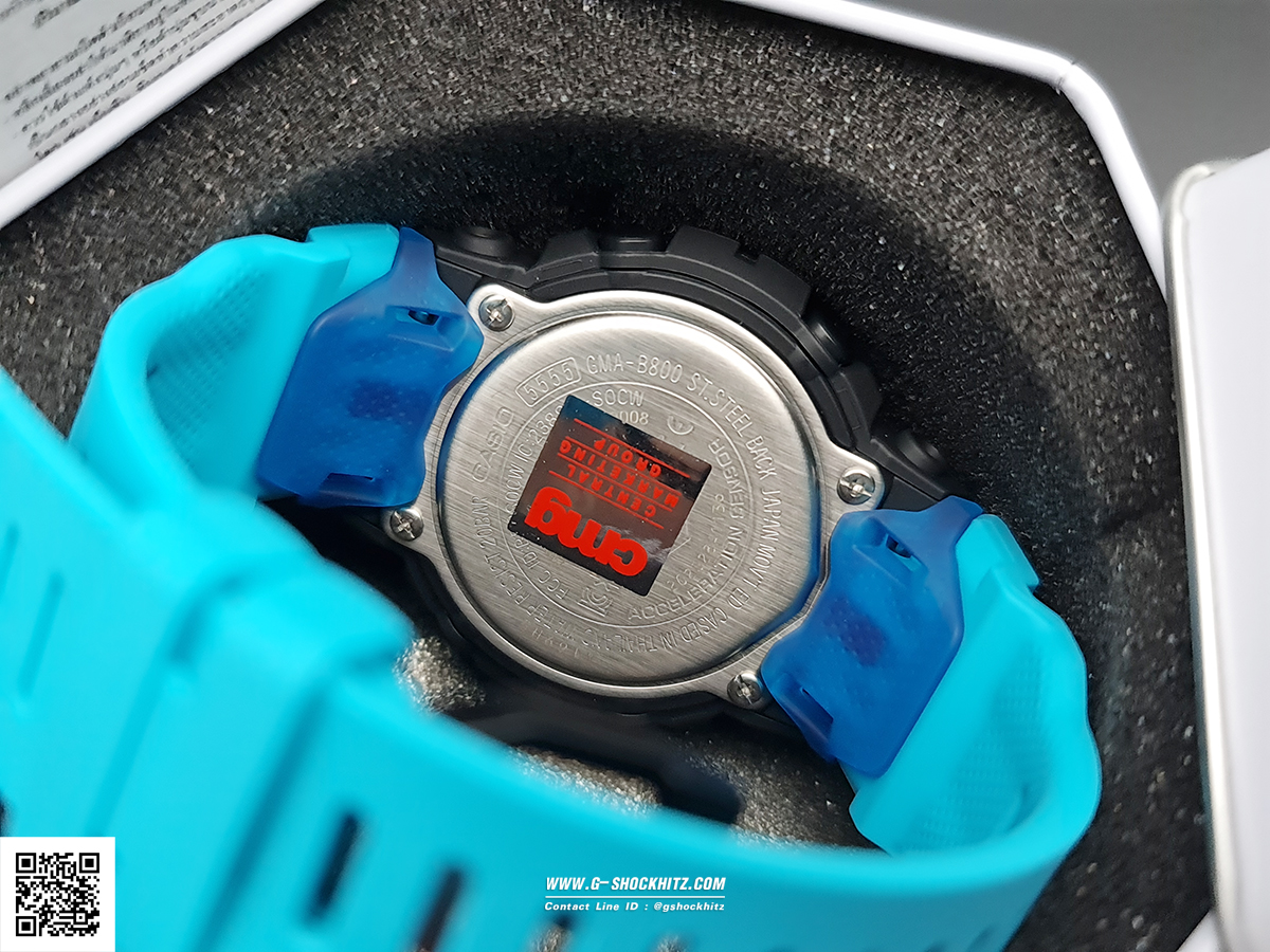 CASIO G-SHOCK นาฬิกาข้อมือ นาฬิกากันน้ำ นาฬิกาของแท้ ประกันศูนย์ CMG 1 ปี รุ่น GMA-B800SC-1A2 นาฬิกาสีฟ้า