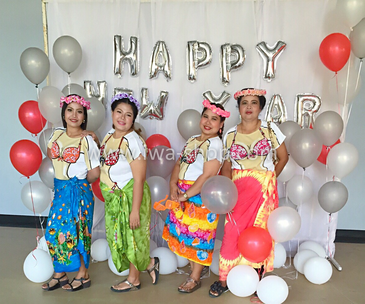 พวงมาลัยฮาวาย พวงมาลัยดอกไม้ พวงมาลัยแฟนซี ม่วงขาว