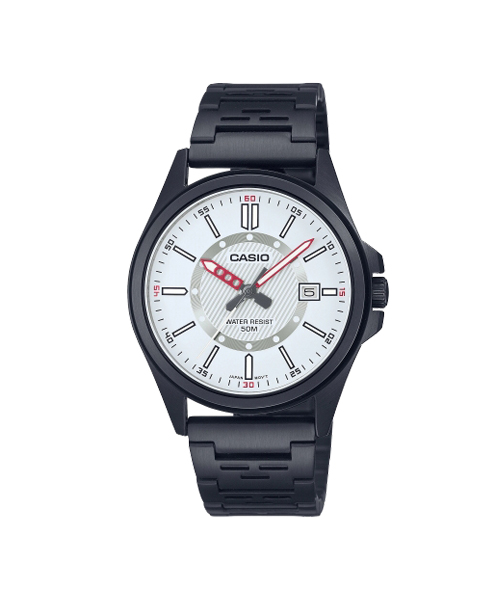CASIO นาฬิกาคาสิโอ นาฬิกาข้อมือ นาฬิกากันน้ำ นาฬิกาของแท้ ประกันศูนย์ CMG 1 ปี รุ่น MTP-E700B-7E นาฬิกาสีดำ