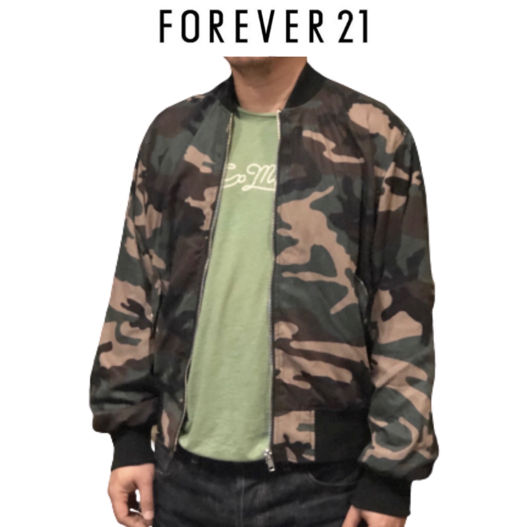 Forever21 เสื้อนอกลายพราง ทหาร เสื้อแจ็คเก็ตลายพราง เสื้อนอก แนวทหาร Forever21แพทเทินสวย เท่ห์ มาก คะ ลายพราง