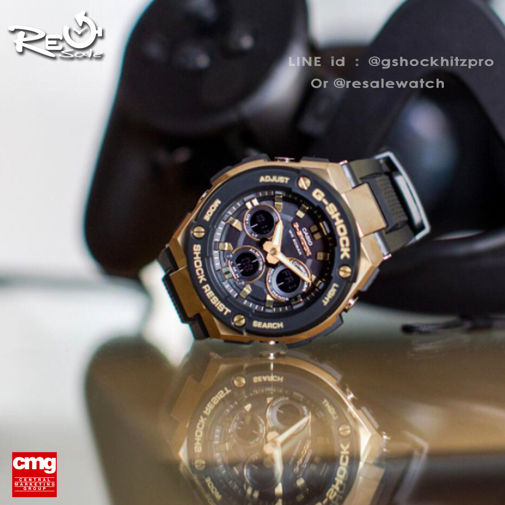 CASIO G-SHOCK นาฬิกาข้อมือ นาฬิกากันน้ำ นาฬิกาของแท้ ประกันศูนย์ CMG 1 ปี รุ่น GST-S300G-1A9 นาฬิกาสีดำ