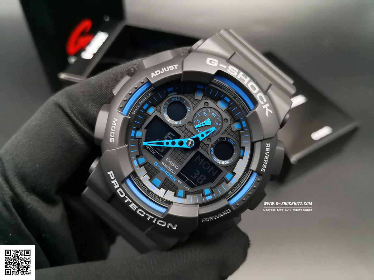 CASIO G-SHOCK นาฬิกาข้อมือ นาฬิกากันน้ำ นาฬิกาของแท้ ประกันศูนย์ CMG 1 ปี รุ่น GA-100-1A2 นาฬิกาสีดำ