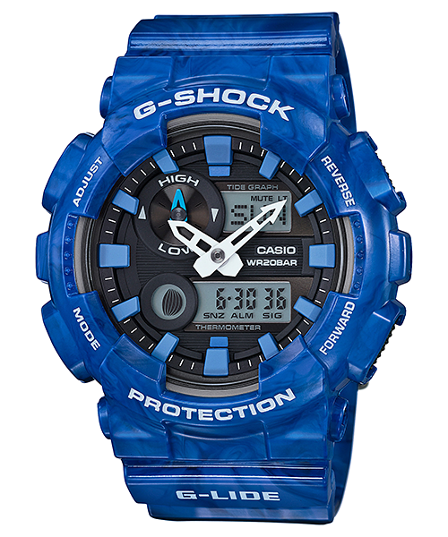 CASIO G-SHOCK นาฬิกาข้อมือ นาฬิกากันน้ำ นาฬิกาของแท้ ประกันศูนย์ CMG 1 ปี รุ่น GAX-100MA-2A นาฬิกาสีน้ำเงิน