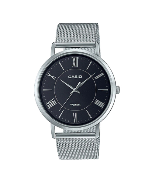CASIO นาฬิกาคาสิโอ นาฬิกาข้อมือ นาฬิกากันน้ำ นาฬิกาของแท้ ประกันศูนย์ CMG 1 ปี รุ่น MTP-B110M-1A นาฬิกาสีเงิน