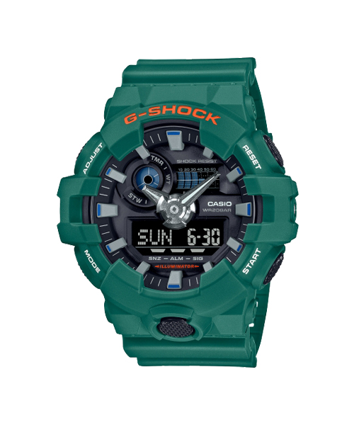 CASIO G-SHOCK นาฬิกาข้อมือ นาฬิกากันน้ำ นาฬิกาของแท้ ประกันศูนย์ CMG 1 ปี รุ่น GA-700SC-3A นาฬิกาสีเขียว