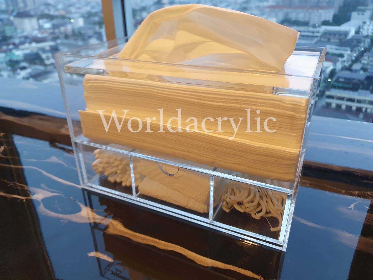 กล่องใส่ทิชชู่พร้อมลิ้นชักเก็บของ