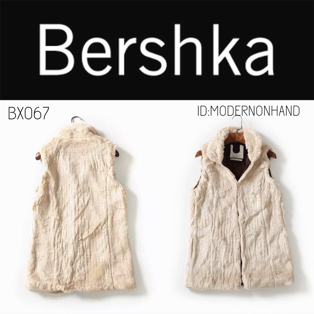 เสื้อกั๊กขน เสื้อกั๊กกันหนาว แต่งขน สีนูทครีม แบรนด์เนม Bershka แท้ 100% งานสวย ขนนุ่มมากคะ