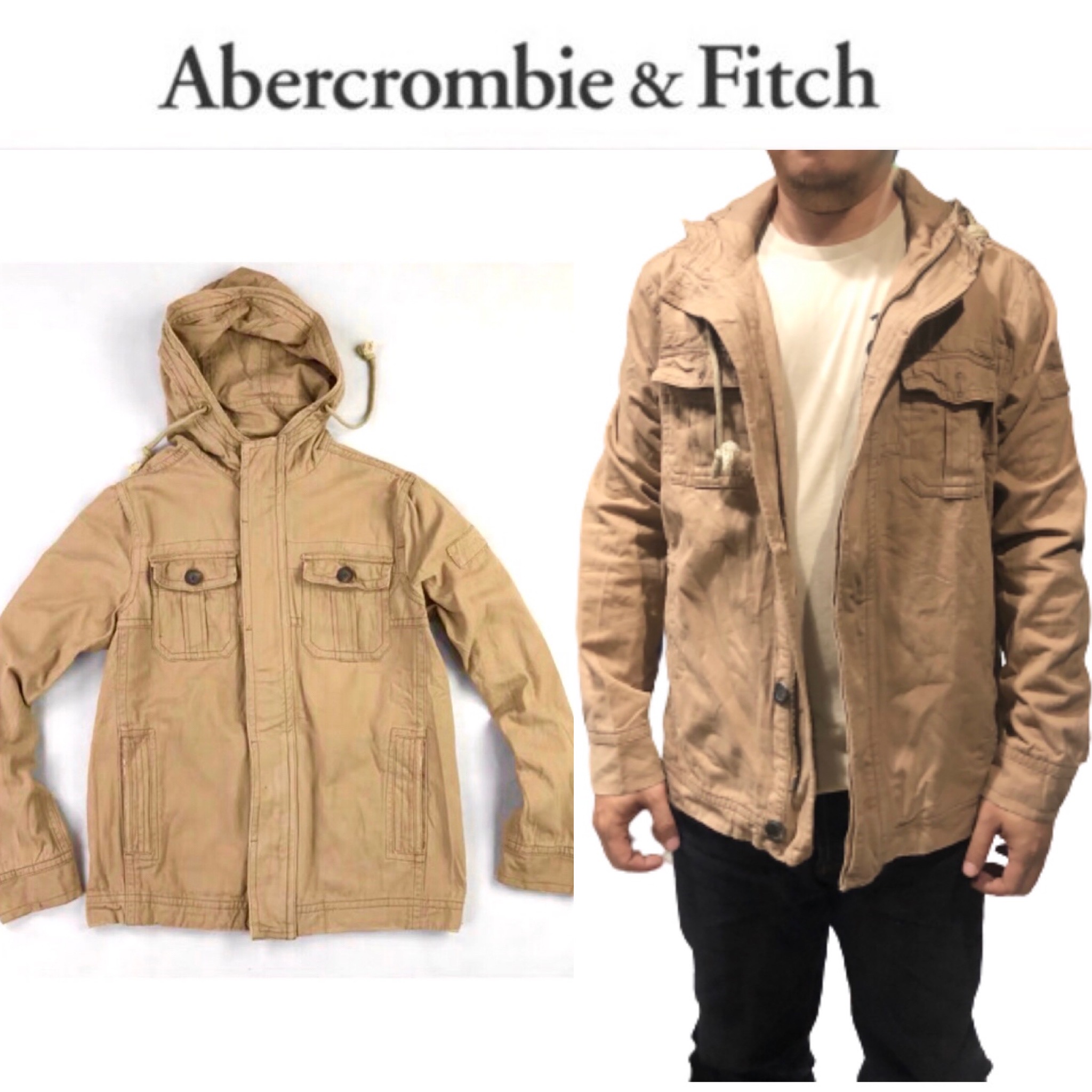 Abercrombie fitch เสื้อเขียวทหาร เสื้อนอกแนวทหาร เสื้อคลุมทหาร แพทเทินสวย เท่ห์มาก แบรนด์Abercrombie& Fitch คะ Size S/M/L/XL สำเนา สำเนา น้ำตาล