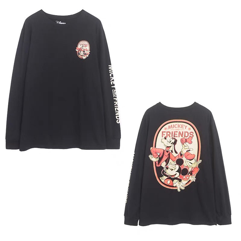MICKEY &Friend long sleeve T-shirt 100 years of wonder สเวตเตอร์ สเวตเชิ้ต Mickey กันหนาว สีแดง DISNEY มิคกี้ Classic สำเนา สำเนา แดง