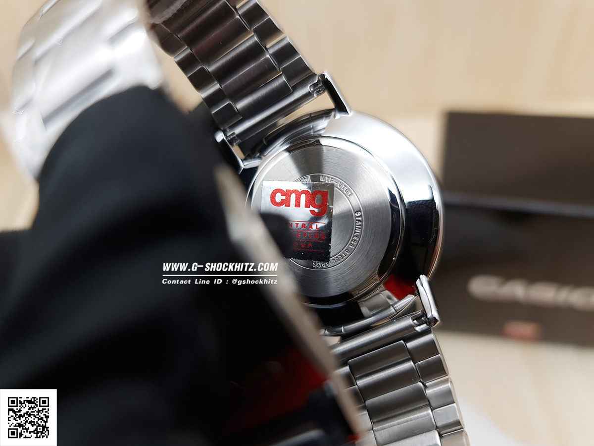 CASIO นาฬิกาคาสิโอ นาฬิกาข้อมือ นาฬิกากันน้ำ นาฬิกาของแท้ ประกันศูนย์ CMG 1 ปี รุ่น MTP-VT01D-1B2 นาฬิกาสีเงิน