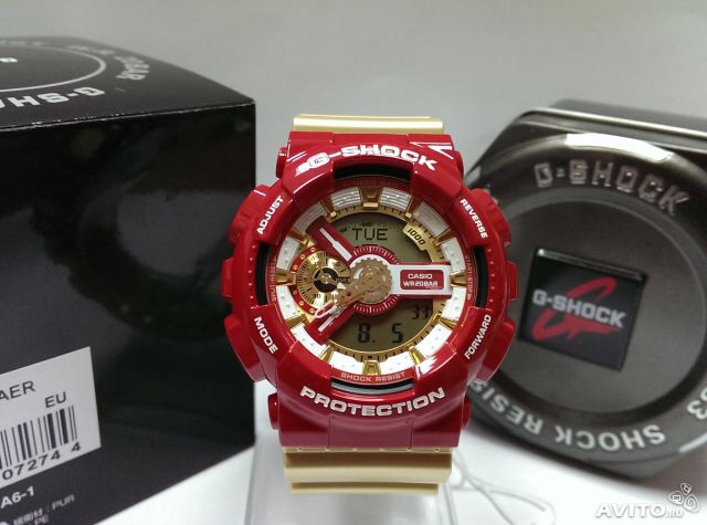 CASIO G-SHOCK นาฬิกาข้อมือ นาฬิกากันน้ำ นาฬิกาของแท้ ประกันศูนย์ CMG 1 ปี รุ่น GA-110CS-4A นาฬิกาสีแดง