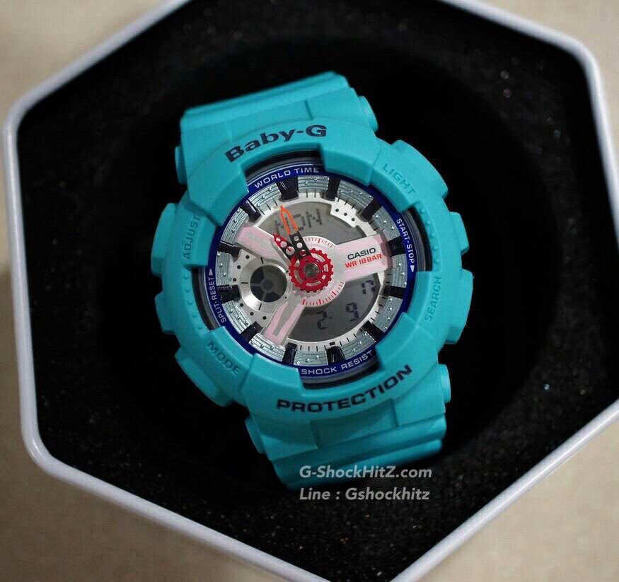 CASIO BABY-G นาฬิกาข้อมือ นาฬิกากันน้ำ นาฬิกาของแท้ ประกันศูนย์ CMG 1 ปี รุ่น BA-110SN-3A นาฬิกาสีเขียว