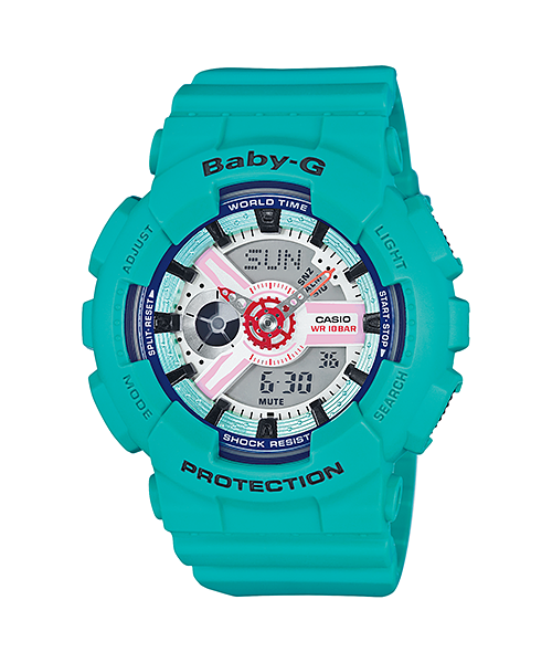 CASIO BABY-G นาฬิกาข้อมือ นาฬิกากันน้ำ นาฬิกาของแท้ ประกันศูนย์ CMG 1 ปี รุ่น BA-110SN-3A นาฬิกาสีเขียว