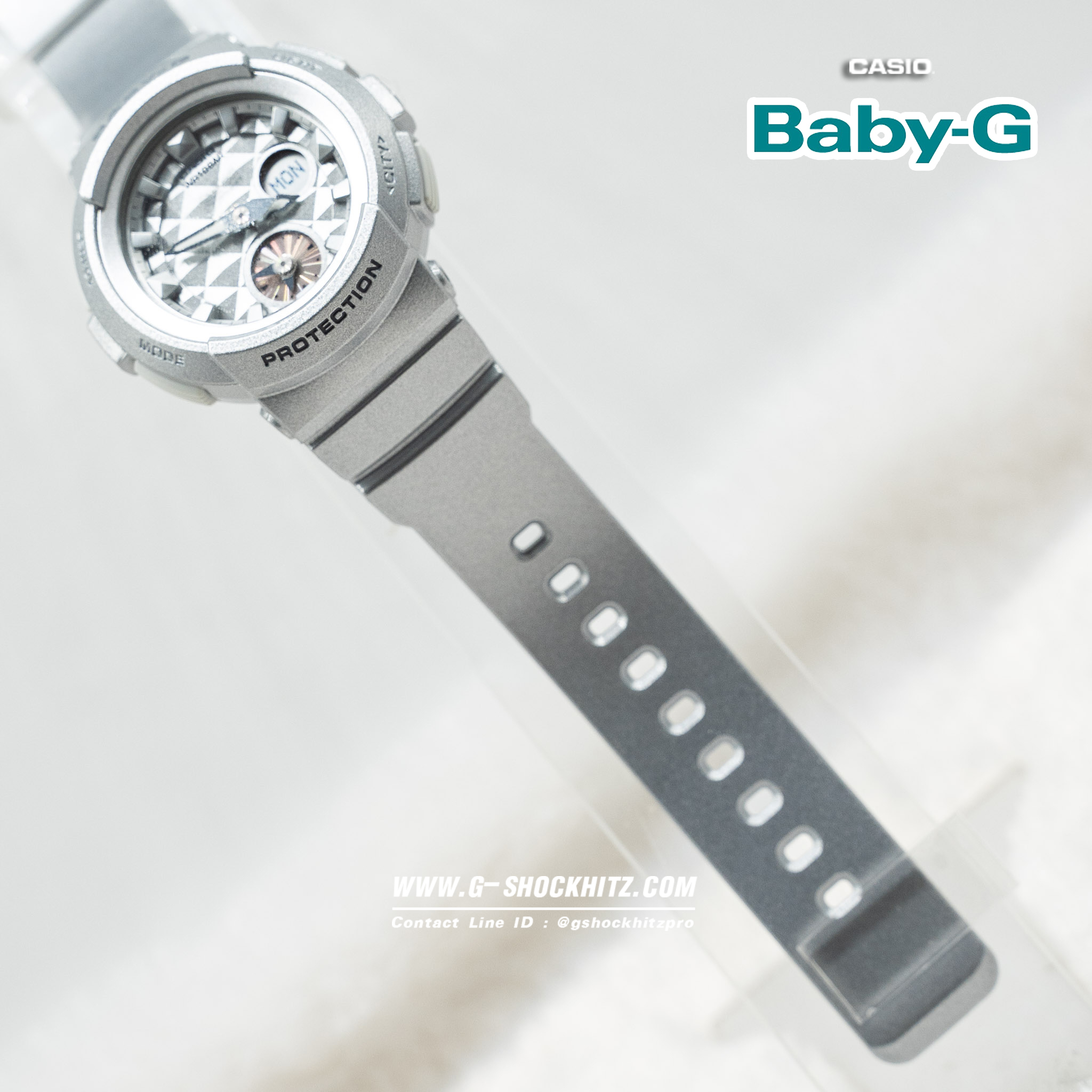 CASIO MID YEAR SALE BABY-G พร้อมส่ง นาฬิกาข้อมือ นาฬิกากันน้ำ นาฬิกาของแท้ ประกันศูนย์ CMG 1 ปี รุ่น BGA-195-8A นาฬิกาสีเทา