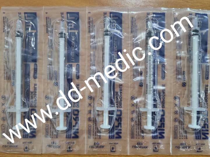 ไซริงค์ฉีดยาพลาสติก ยี่ห้อ นิโปร ขนาด 1 cc. กล่องละ 100 อัน
