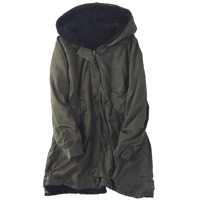 เสื้อโค้ทฮู้ดกันหนาว เสื้อปาร์กา parka แต่งเฟอร์ ดำ