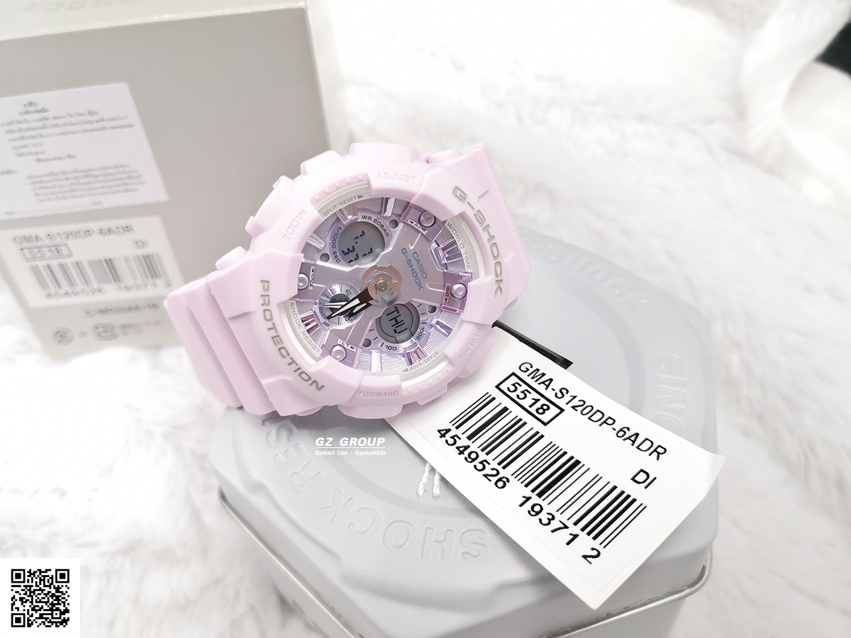 CASIO G-SHOCK นาฬิกาข้อมือ นาฬิกากันน้ำ นาฬิกาของแท้ ประกันศูนย์ CMG 1 ปี รุ่น GMA-S120DP-6A นาฬิกาสีม่วง