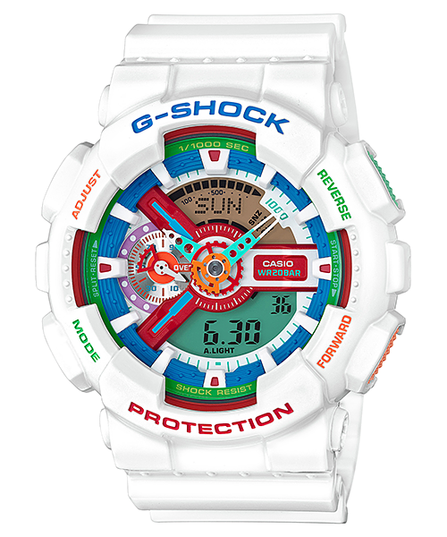 CASIO G-SHOCK นาฬิกาข้อมือ นาฬิกากันน้ำ นาฬิกาของแท้ ประกันศูนย์ CMG 1 ปี รุ่น GA-110MC-7A นาฬิกาสีขาว
