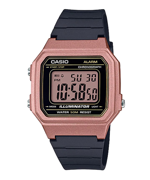 CASIO นาฬิกาคาสิโอ นาฬิกาข้อมือ นาฬิกากันน้ำ นาฬิกาของแท้ ประกันศูนย์ CMG 1 ปี รุ่น W-217HM-5A นาฬิกาสีชมพู