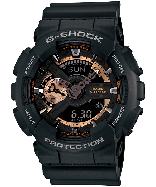 CASIO G-SHOCK นาฬิกาข้อมือ นาฬิกากันน้ำ นาฬิกาของแท้ ประกันศูนย์ CMG 1 ปี รุ่น GA-110RG-1A นาฬิกาสีดำ