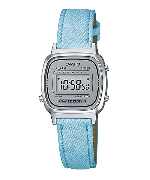 CASIO นาฬิกาคาสิโอ นาฬิกาข้อมือ นาฬิกากันน้ำ นาฬิกาของแท้ ประกันศูนย์ CMG 1 ปี รุ่น LA670WL-2A นาฬิกาสีฟ้า