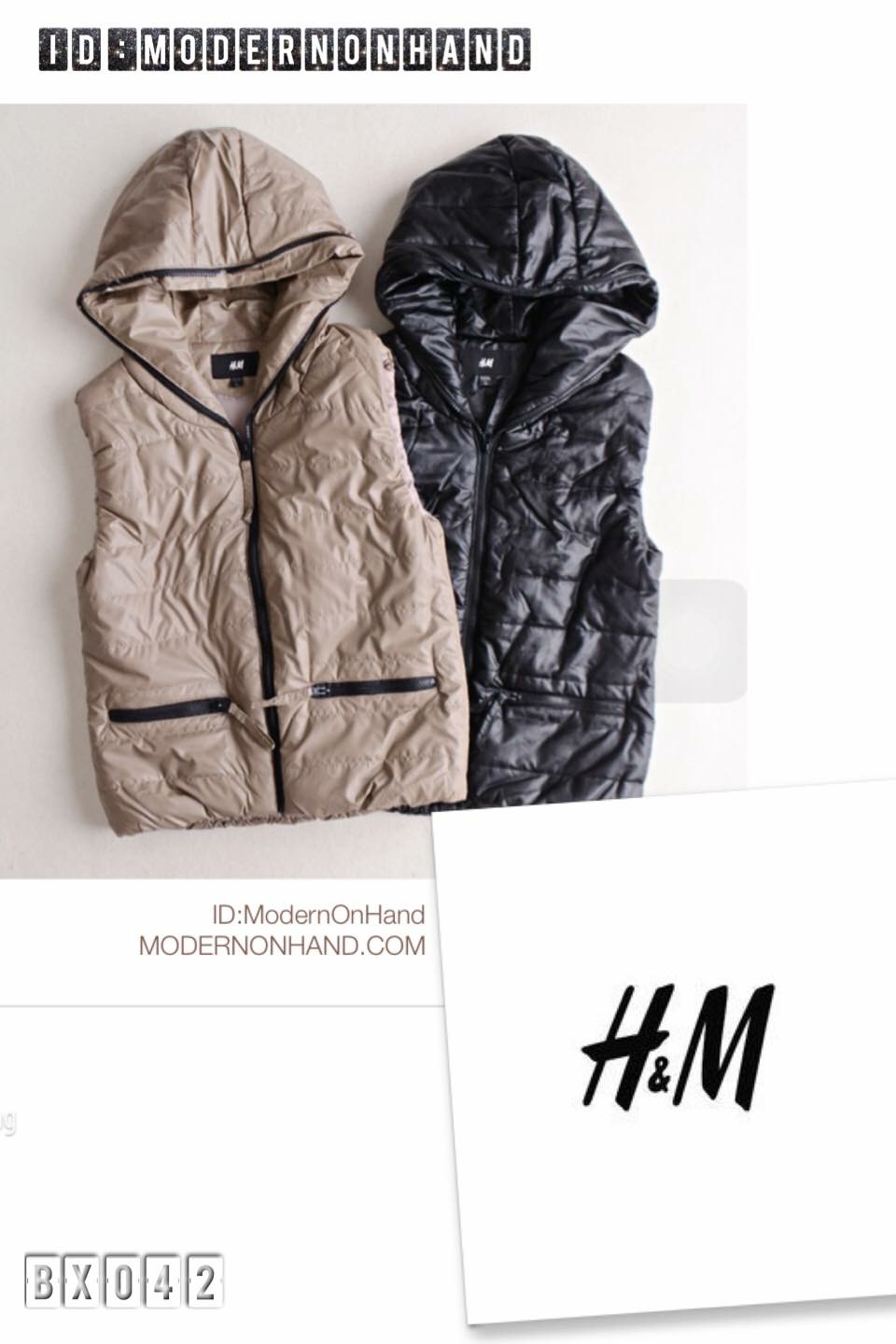 เสื้อกั๊กบุนวมอุ่นสีกากี แบรนด์เนม H&M แท้ 100% คะ Size L/XL นูทกากี