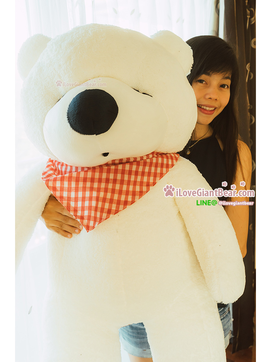 ตุ๊กตาหมีง่วง ตัวใหญ่ สีขาว (หลับตา) ขนาด 1.4 เมตร ขนนิ่มมาก (ตัวใหญ่)