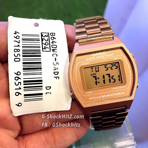 CASIO นาฬิกาคาสิโอ นาฬิกาข้อมือ นาฬิกากันน้ำ นาฬิกาของแท้ ประกันศูนย์ CMG 1 ปี รุ่น B640WC-5A นาฬิกาสีน้ำตาล