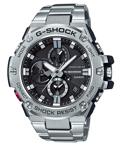 CASIO MID YEAR SALE G-SHOCK นาฬิกาข้อมือ นาฬิกากันน้ำ นาฬิกาของแท้ ประกันศูนย์ CMG 1 ปี รุ่น GST-B100D-1A นาฬิกาสีเงิน