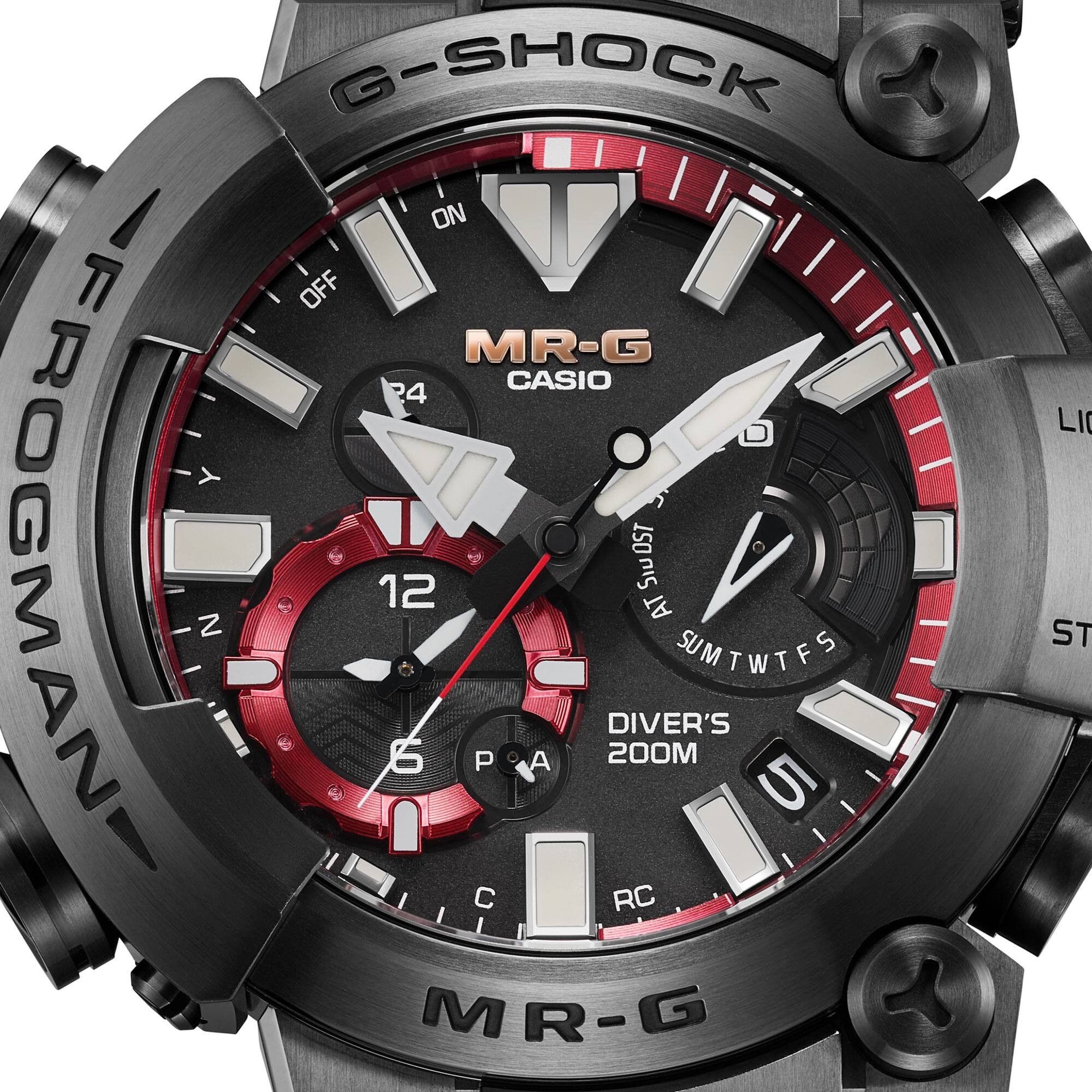CASIO G-SHOCK นาฬิกาข้อมือ นาฬิกากันน้ำ นาฬิกาของแท้ ประกันศูนย์ CMG 1 ปี รุ่น FROGMAN MRG-BF1000B-1A นาฬิกาสีดำ