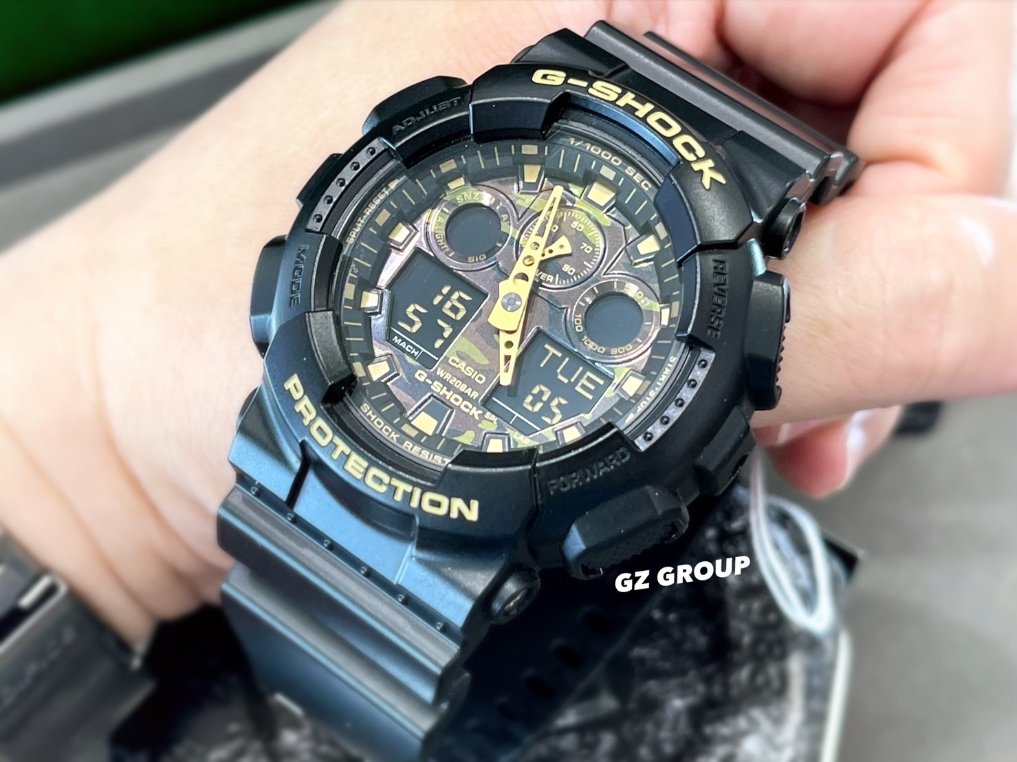 CASIO G-SHOCK นาฬิกาข้อมือ นาฬิกากันน้ำ นาฬิกาของแท้ ประกันศูนย์ CMG 1 ปี รุ่น GA-100CF-1A9 นาฬิกาสีดำ