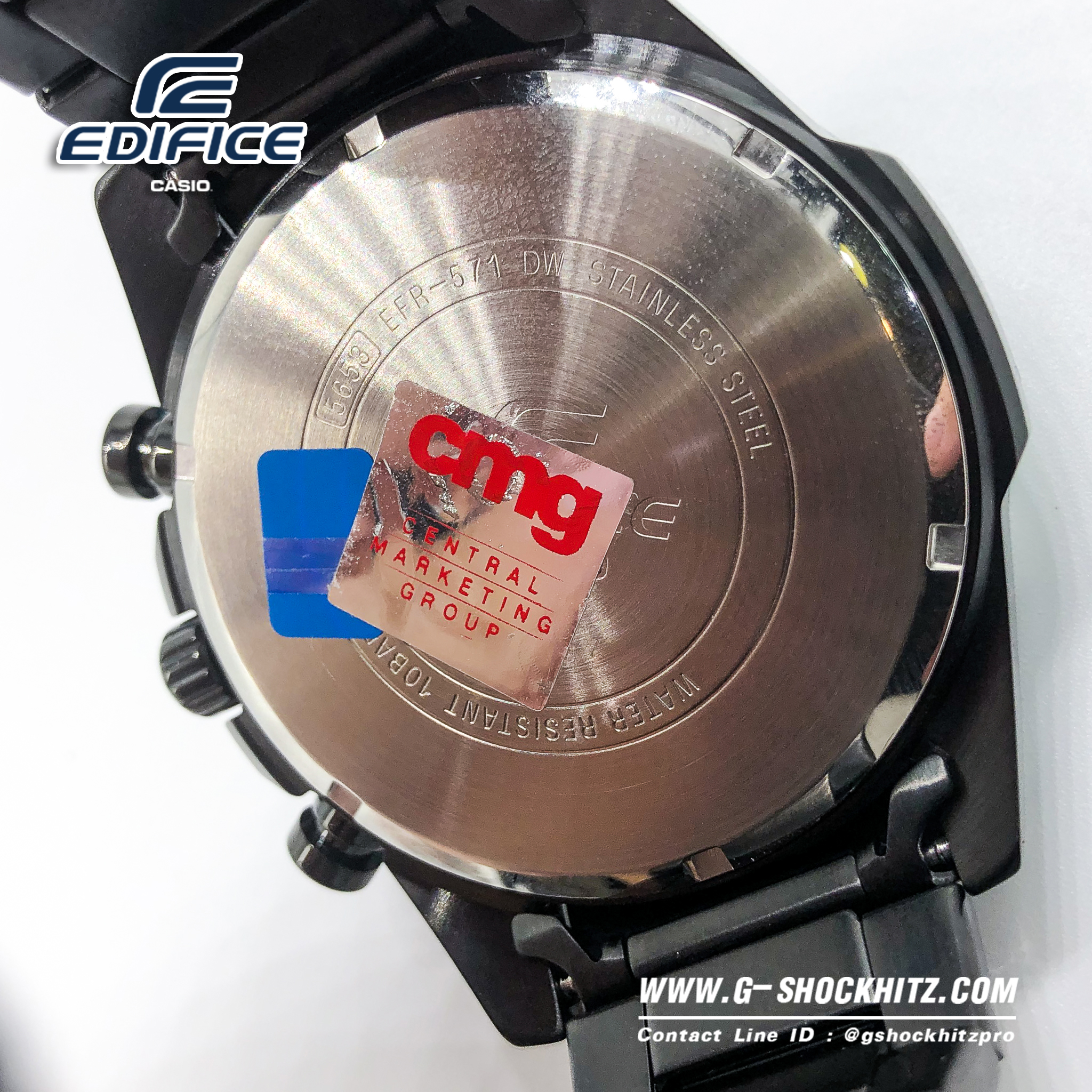 CASIO นาฬิกาคาสิโอ นาฬิกาข้อมือ นาฬิกากันน้ำ นาฬิกาของแท้ ประกันศูนย์ CMG 1 ปี รุ่น EFR-571DC-1A นาฬิกาสีดำ