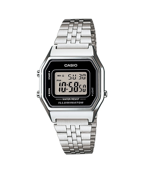 CASIO นาฬิกาคาสิโอ นาฬิกาข้อมือ นาฬิกากันน้ำ นาฬิกาของแท้ ประกันศูนย์ CMG 1 ปี รุ่น LA680WA-1 นาฬิกาสีเงิน
