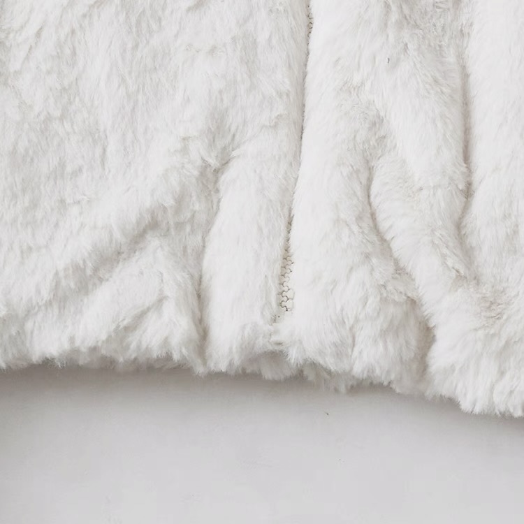 915 เสื้อเฟอร์กันหนาว หมวกฮู้ด เสื้อขน Fluffy coat แบรนด์ SUREVE (JAPAN) เทา