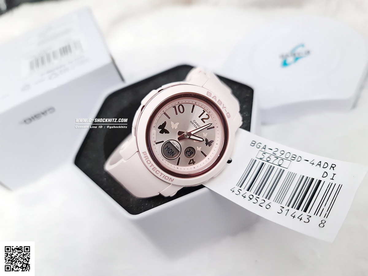 CASIO BABY-G นาฬิกาข้อมือ นาฬิกากันน้ำ นาฬิกาของแท้ ประกันศูนย์ CMG 1 ปี รุ่น BGA-290BD-4A นาฬิกาสีชมพู