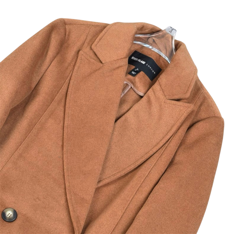 Love tree เสื้อโค้ทกันหนาว เสื้อกันหนาว overcoat โค้ทวูล สีcamel belt coat สีครีมเบจ แบรนด์ RIVER ISLAND Camel