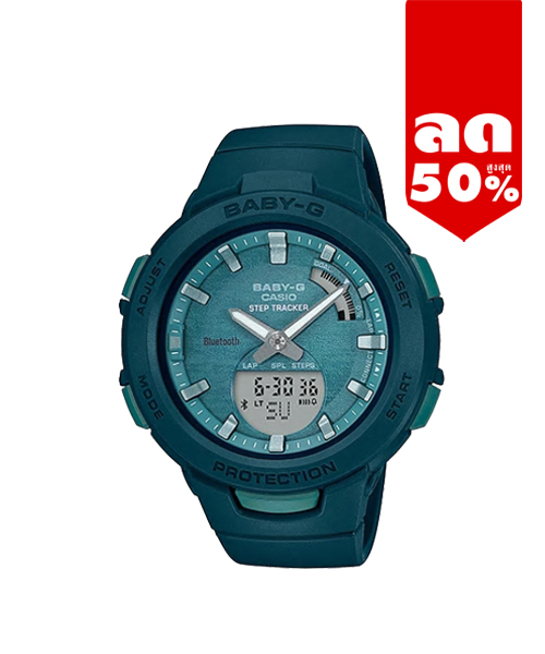 CASIO BABY-G นาฬิกาข้อมือ นาฬิกากันน้ำ นาฬิกาของแท้ ประกันศูนย์ CMG 1 ปี รุ่น BSA-B100AC-3A นาฬิกาสีเขียว