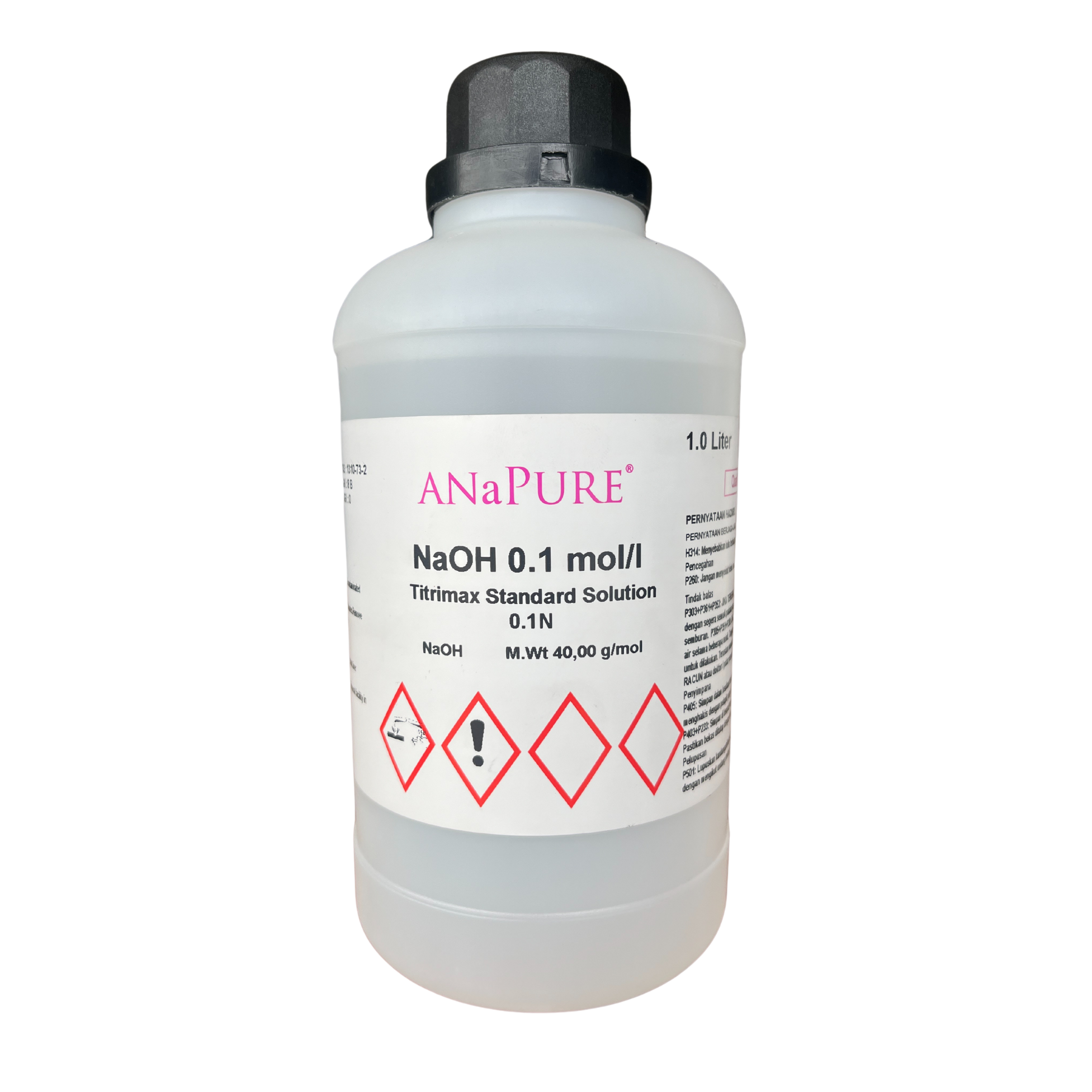Sodium Hydroxide Solution 0.1 Mol/L (0.1N), AR 1L. ANaPURE™