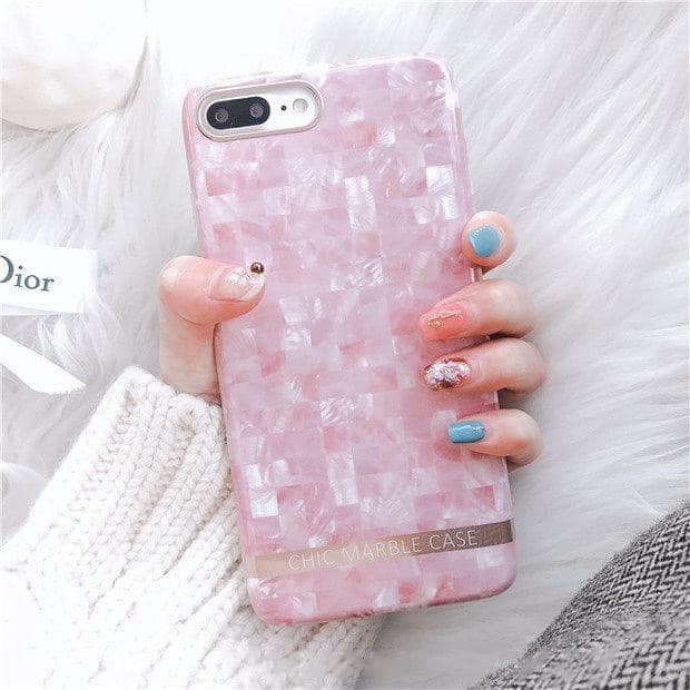 เคสลายหินอ่อน สีชมพู