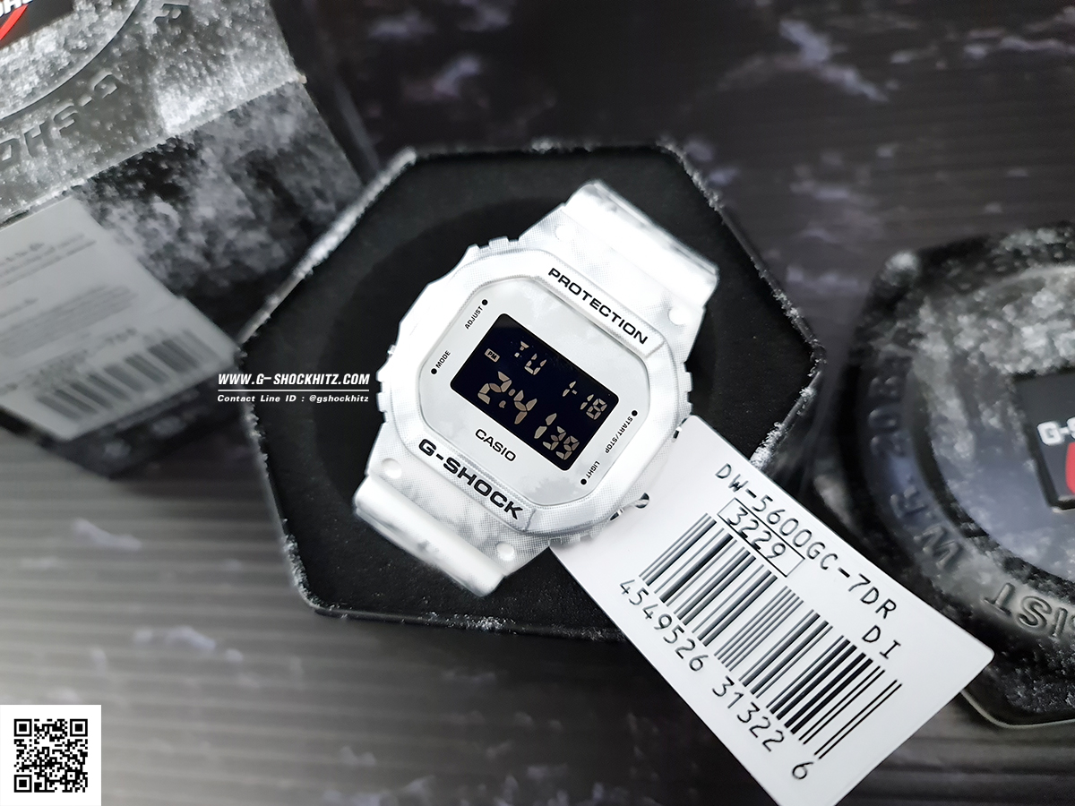 CASIO MID YEAR SALE G-SHOCK นาฬิกาข้อมือ นาฬิกากันน้ำ นาฬิกาของแท้ ประกันศูนย์ CMG 1 ปี รุ่น DW-5600GC-7 นาฬิกาสีขาว