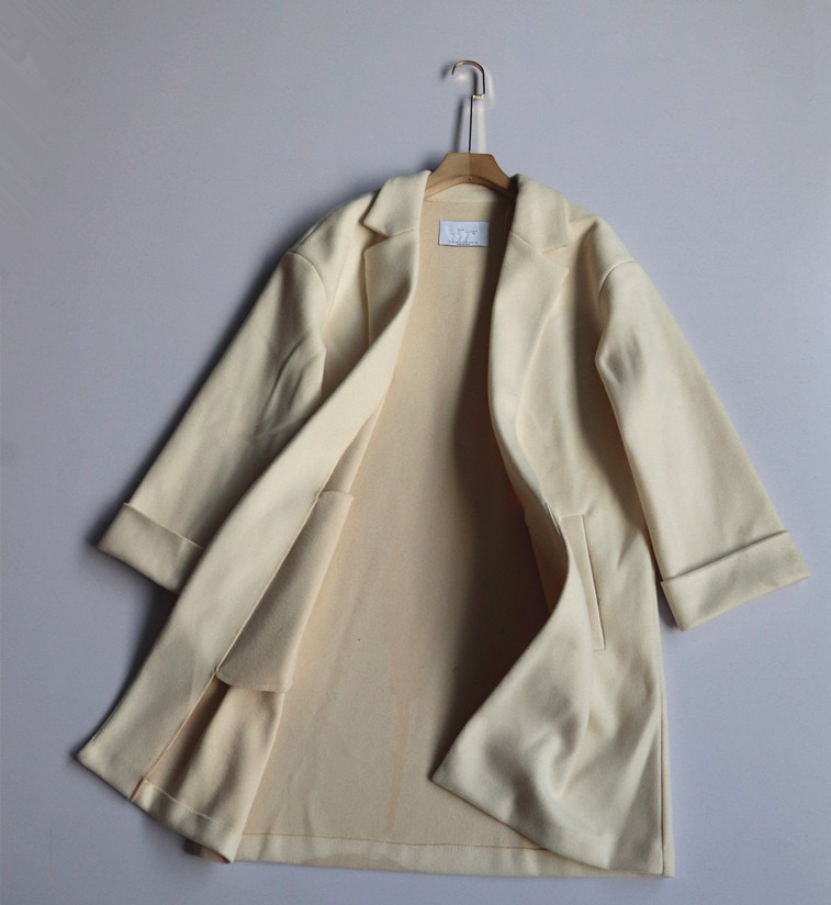 เสื้อโค้ท เสื้อโค้ทกันหนาว โค้ทวูล tailored knit coat สีเบจ แบรนด์ STRADIVARIUS สำเนา สำเนา