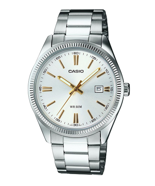 CASIO นาฬิกาคาสิโอ นาฬิกาข้อมือ นาฬิกากันน้ำ นาฬิกาของแท้ ประกันศูนย์ CMG 1 ปี รุ่น MTP-1302D-7A2 นาฬิกาสีเงิน
