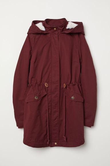 H&M เสื้อโค้ทฮู้ดกันหนาว เสื้อปาร์กา parka สีเขียว แบรนด์ H&M size S/M/L เขียว