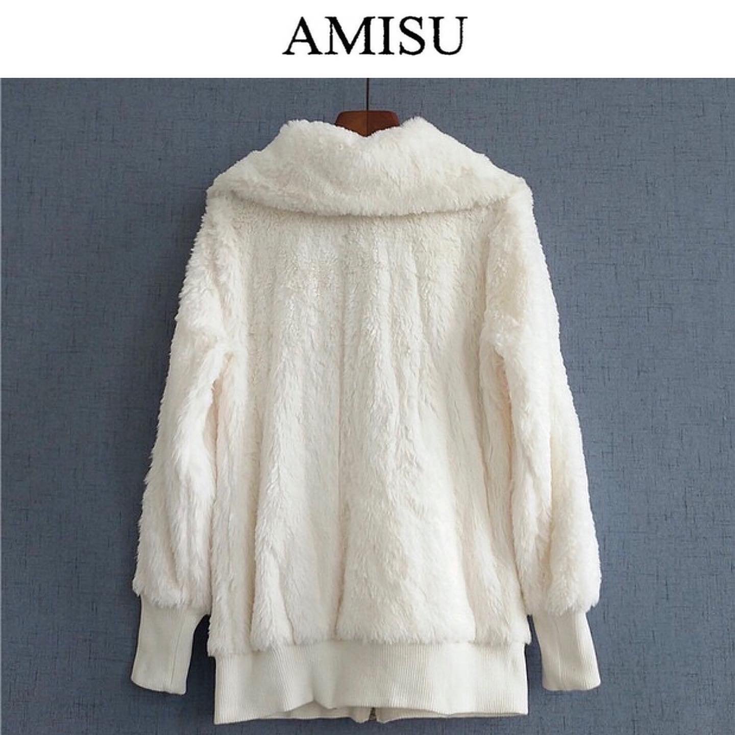 เสื้อคลุม เสื้อนอก กันหนาว ขนสีขาว แต่งแขน จัมพ์ Amisuงานญี่ปุ่น Size M/L